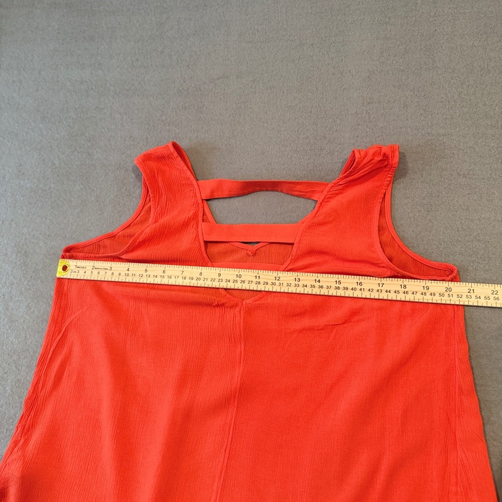a.n.a. A New Approach Orange V Neck Strappy Back Sleeveless Tunic Top M - Picture 11 of 11